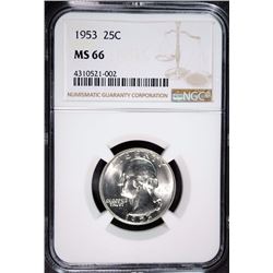1953 WASHINGTON QUARTER, NGC MS-66