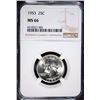 Image 1 : 1953 WASHINGTON QUARTER, NGC MS-66