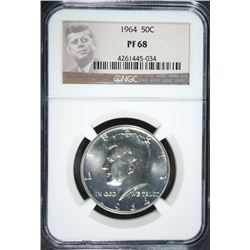 1964 KENNEDY HALF DOLLAR, NGC PF-68