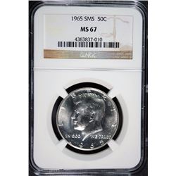 1965 SMS KENNEDY HALF DOLLAR, NGC MS-67