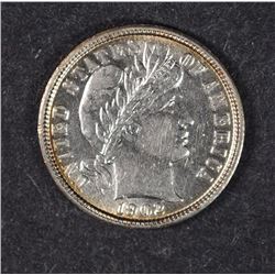 1902 BARBER DIME CHOICE BU