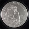 Image 1 : 2014 America the Beautiful Five Ounce Silver Uncirculated Coin  ARCHES NATL PARK