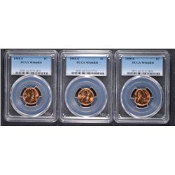 ( 3 ) 1955-S LINCOLN CENTS PCGS MS 66 RED