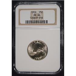 1959 WASHINGTON QUARTER NGC MS66