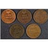 Image 2 : ( 5 ) INDIAN HEAD CENTS; 1890 BU, 1891 XF, 1892 XF, & 2- 1899 XF