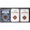 Image 1 : 3 - LINCOLN WHEAT CENTS MS 65 RD; 1942 NGC, 1944 NGC, 1958 PCGS