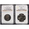 Image 1 : ( 2 ) KENNEDY HALF DOLLARS NGC; 1980-S PR 67 ULTRA CAMEO TONED & 1982 P MS 65