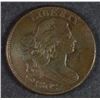 Image 1 : 1802 DRAPED BUST LARGE CENT AU NICE CHOCOLATE BROWN COLOR