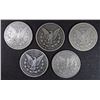 Image 2 : ( 5 ) BETTER DATE CIRC MORGAN SILVER DOLLARS: 3-1896-O 1-1894-O & 1-1902