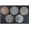 Image 1 : ( 5 ) AU/BU MORGAN SILVER DOLLARS: 2-1921-S ( 1 ) 1921-D & 2-1921