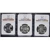 Image 1 : 1958, 1963 & 1963-D FRANKLIN HALF DOLLARS, NGC MS-64