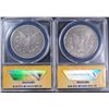 Image 2 : ( 2 )  MORGAN SILVER DOLLARS ANACS; 1885-S SCRATCHED F 12 DETAILS & 1886-O EF 45