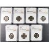 Image 1 : NGC GRADED JEFFERSON NICKELS: 1956-D MS-66,  52-S, 56-D & 4-1983-D ALL MS-65
