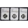 Image 1 : ( 3 ) 1953 WASHINGTON QUARTERS, NGC MS-65 GEMS