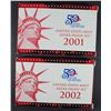 Image 1 : 2001 & 2002 U.S. SILVER PROOF SETS IN  NICE ORIGINAL PACKAGING