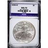 Image 1 : 2006-W AMERICAN SILVER EAGLE - BURNISHED ICGA PERFECT GEM BU