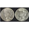 Image 1 : 1924-S & 34 PEACE SILVER DOLLARS AU/BU