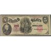 Image 1 : 1907 UNITED STATES NOTE - $5.00 LEGAL TENDER - CIRC