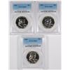 Image 1 : ( 3 ) PCGS GRADED 1962 FRANKLIN HALF DOLLARS:  (1) PR-64 & (2) PR-65