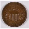 Image 1 : 1864 2-CENT PIECE LARGE MOTTO,  UNC BROWN