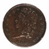 Image 2 : 1834 HALF CENT, LVCS AU  NICE!