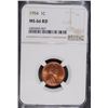 Image 1 : 1954 LINCOLN CENT, NGC MS-66 RED
