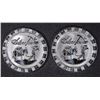 Image 1 : ( 2 ) ONE OUNCE .999 SILVER  INDIAN/BUFFALO ROUNDS