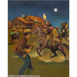 American Illustrator - Original Paperback Cover Art (c.1970).  Ace # 17010 - Drygulch Town -...