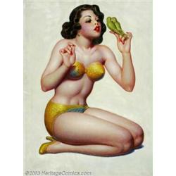 Enoch Bolles (1883-1976) Original Pin-up Art (c.1938). This painting appeared twice, with mino...