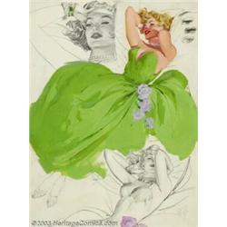 Al Buell (1910-1996) Original Pin-up / Glamour Art (1961). Appeared as "January" in the 1961 c...