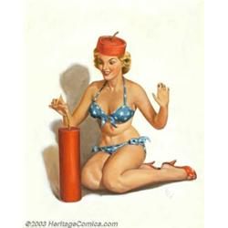 Forest Clough (1910-1985) Original Pin-up Art (1955-1960). The title,  Firecracker Fran,...