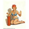 Image 1 : Forest Clough (1910-1985) Original Pin-up Art (1955-1960). The title,  Firecracker Fran,...