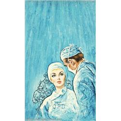 Charles Frace' - Original Paperback Cover Art (c.1970). Published as  Nurse in Love...