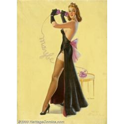 Art Frahm (1907-1981) Original Pin-up Art (c.1939).  The Maybe Girl has the distinction of b...