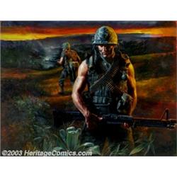 Steven James - Original Paperback Cover Art (1989).  Bantam #27900-9 - Welcome to Vietnam, M...