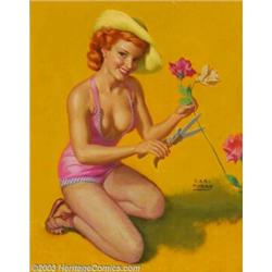 Earl Steffa Moran (1893-1984) Original Pin-up Art (c.1950).  Roses Remember,...