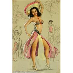 K. O. Munson - Original Pin-up Art (c.1946-1957). Published by the Brown &amp; Bigelow Calenda...