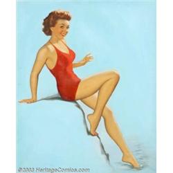 Walt Otto (1895-1963) Original Pin-up / Glamour Art (1962). Calendar print, with the caption:...