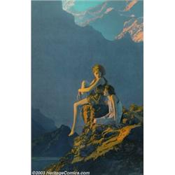 Maxfield Parrish (1870-1966) Vintage Print (1928).  Contentment...