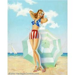 Taber - Original Pin-up / Glamour Art (c.1940).  Miss America,...