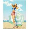 Image 1 : Taber - Original Pin-up / Glamour Art (c.1940).  Miss America,...