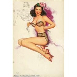 T. N. Thompson - Original Pin-up Art (1954). Appeared as "July" in the 1954 calendar of the <I...