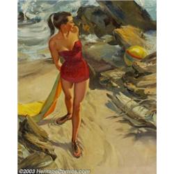 Thornton Utz (1914-1999) - Attributed - Original Pin-up / Glamour Art (1950-1960)....