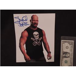 STONE COLD STEVE AUSTIN HAND SIGNED PROMO PHOTO