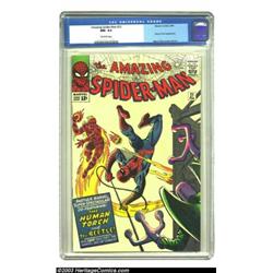 Amazing Spider-Man #21 (Marvel, 1965) CGC NM- 9.2 Off-white pages. The Human Torch appears again...