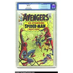 The Avengers #11 (Marvel, 1964) CGC NM 9.4 Off-white to white pages. This early Spider-Man cross-...