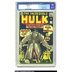 The Incredible Hulk #1 (Marvel, 1962) CGC VG- 3.5 Off-white pages. The Grey Hulk made his debut i...