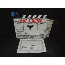 THE CROW PRODUCTION USED CLAPPER BOARD SIGNED BY CREATOR WITH LOA