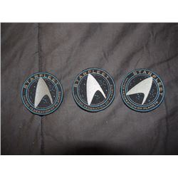 STAR TREK BEYOND LOT OF 3 SMALL STARFLEET PATCHES