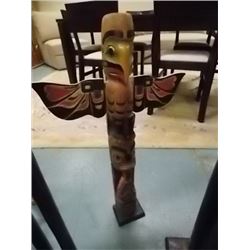 **S.T.O.A.*** UNIQUE  HAND CRAFTED NATIVE TOTEM POLE - 27 ½" TALL -WINGS - ESTIMATED RETAIL ~$250